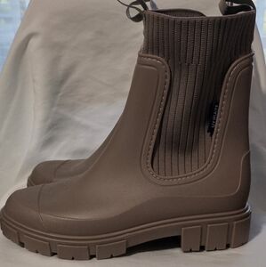 Women's Taupe Winter Rubber Boots